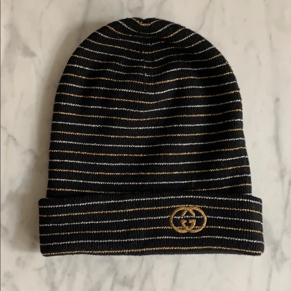 Gucci Accessories - Gucci metallic stripe beanie